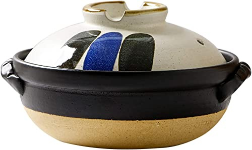 Japanese Colorful Ceramic Hot Pot, Cookware Terracotta Casserole Dishes with Lids, Earthenware Clay Pot, Casserole Ceramic Pot for Kitchen Home (2800ml)