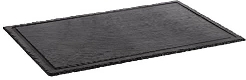 APS 979 Naturschieferplatte mit Saftrille, Antirutsch-Füßchen, 58 x 38 cm