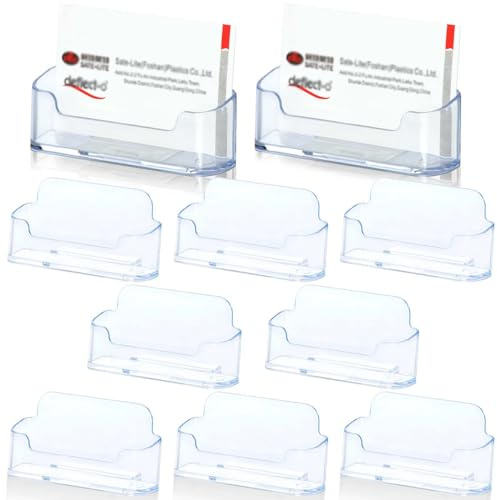 Leikurvo 10 stycken transparent akryl visitkortshållare, visitkort uppställning plastkortsställ, utställning