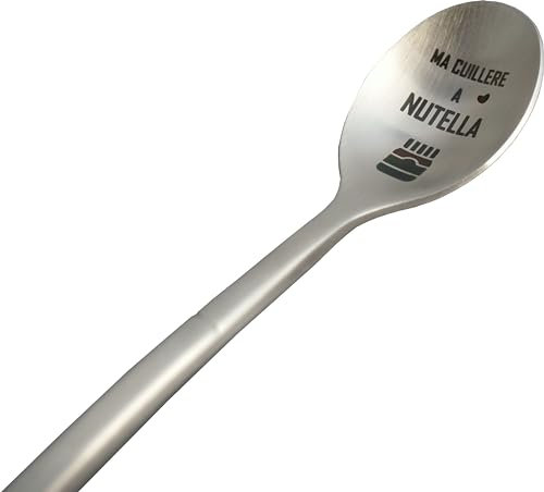 ZINELLO DESIGN Cucchiaio per Nutella personalizzato da 20,5 cm Idea regalo insolita per uomini, donne e adolescenti Accessorio gourmet per gli amanti