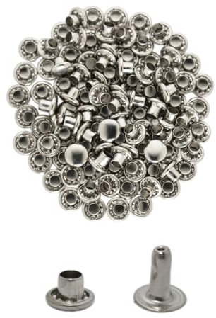 CATTANEO 100 Rivetti in ferro completi maschio/femmina – Diverse misure disponibili – Per borse, scarpe, Abbigliamento e tessuti – Facili da applicare – Made in Italy
