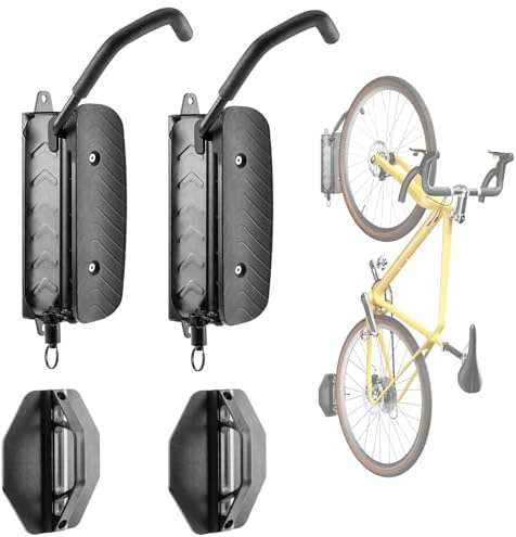 Vousile 2 stycken väggfästen för cykel, cykelstativ vertikal vägghållare, vridbar cykelhållare, cykelgarage för mountainbike, cykelförvaring