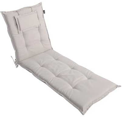 LILENO HOME Sonnenliege Auflage als 1. Set - Rollliege in Natur Y - Gartenliegen perfekt für Strandliege - Polster Auflage für Gartenliege (188x60x8cm)
