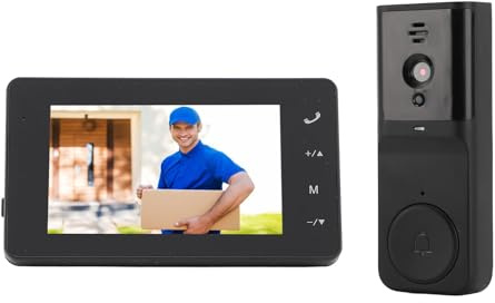 Videointercom med 4,3 tums färgskärm 170° vidvinkelobjektiv Hej Fi-mikrofon Dag-natt-läge Videoklocka Vattenbeständig för Hemmet