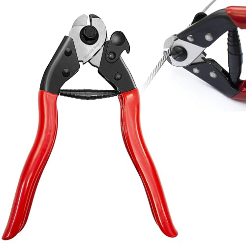 Geek Cheers Drahtseilschneider 190mm – Schwerlast Kabelschneider aus Chrom-Vanadium-Stahl für Edelstahl-Seil, Flugzeugdraht, Fahrrad-Bremskabel und DIY-Projekte