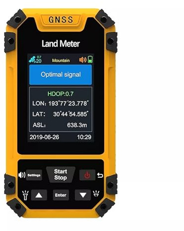 MObyat Dispositivo de medición GPS portátil, agrimensor GPS, barómetro Integrado, Pantalla Grande a Color, Lectura Clara y fácil, medición de Alta precisión, Ideal para medición de áreas agrícolas
