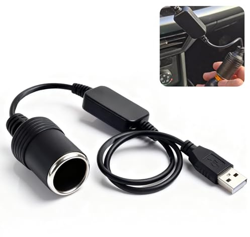 SEPWGUMD Convertitore USB 5V a Presa Accendisigari 12V Adattatore Auto Portatile con Uscita Massima per Alimentazione Dispositivi GPS Dashcam Luci LED e Accessori Veicolari