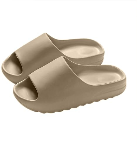 Alexis Leroy Unisex Antideslizante Pantuflas Interior Exterior Sandalias Bañera Jardín Piscina Pantuflas Marrón 44-45 EU