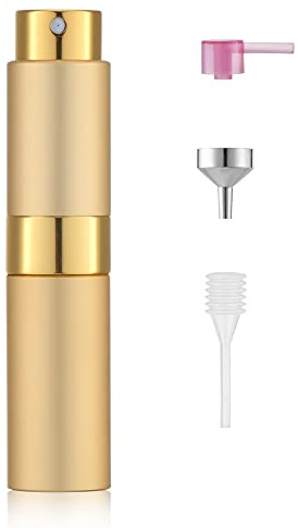 Toureal 8ml Vaporisateur Vide de Sac Rechargeable, Atomiseur Parfum, Recharge Spray Flacon de Parfum, Pulverisateur Voyage (Or)