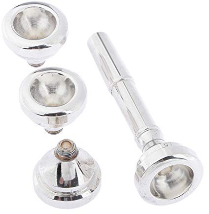 Versilbertes Bb Trompetenmundstück 7C + 5C + 3C + 1,5C Mundstück Trompete Set, Hoch Qualität - Silber