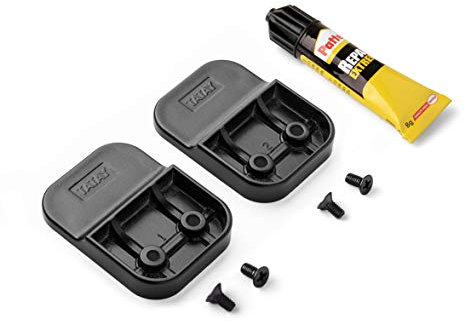 Tatay Kit de fijación Glue & Fix, Sistema de fijación sin taladrar, Compuesto de 2 Soportes en plástico y un Tubo de Pegamento de Alta Resistencia