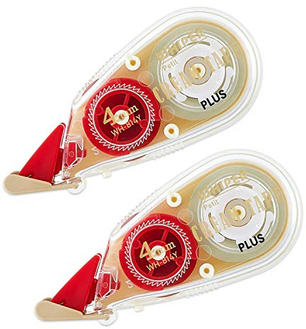 Plus WH-814Y 51-642 Korrekturband, White Petite, Cream Tape, 0,2 Zoll (4 mm) x 2