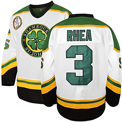 3 Ross The Boss Rhea ST John's Shamrocks Hockeytrikot mit EMHL-Patch weiß-grün, 3 Weiß, Mittel