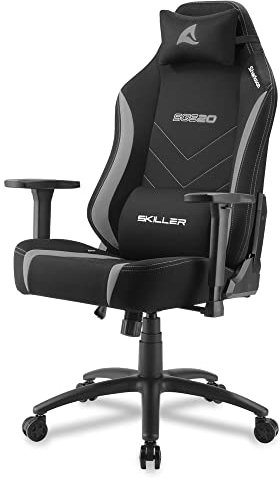 Sharkoon Skiller SGS20 Gaming Stuhl, atmungsaktiver Stoffbezug, Schwarz/Grau