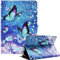 Bbjjkkz Amazon Kindle Fire 7 Tablet Case 12th Generation 2022 release, Slim Fit Lightweight Leather Smart Tablet Case for Fire 7 12th Gen with Auto Wake/Sleep, Blue Butterfly