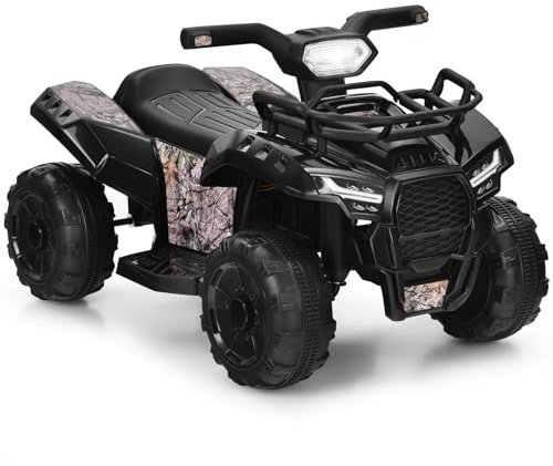 RELAX4LIFE Quad Eléctrico 6V 4Ah, Vehículo Eléctrico con Ruedas Anchas y Velocidad Máxima 2 km/h, Quad Eléctrico para Niños de 18 a 36 Meses (Negro)