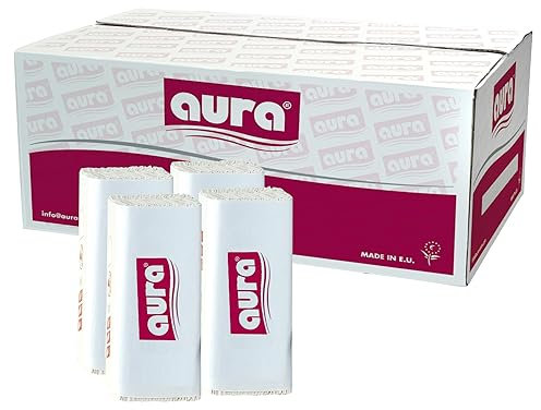 Aura C Fold Paper Hand Towels for Dispenser, 2 Ply White Virgin Pulp, Extra Absorbent Hand Tissues, 2244 Sheets