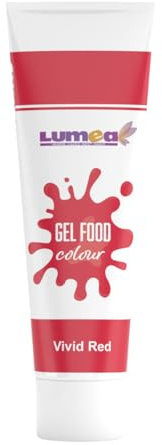 Lumea Lebensmittelfarbe, 30g, 21 Farben, zuckerfrei, wiederverschließbare Tube für Zuckermasse, Fondant & Co. (Knallrot)