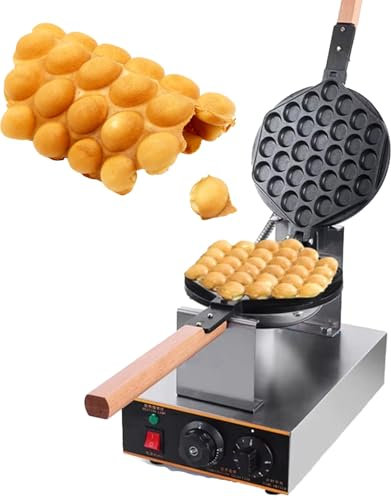 KYZTMHC Máquina para Hacer Waffles con Burbujas Comercial de 1400 W, Cuerpo de Acero Inoxidable, Temperatura y Temporizador Ajustables, Placas antiadherentes para una cocción rápida y Uniforme