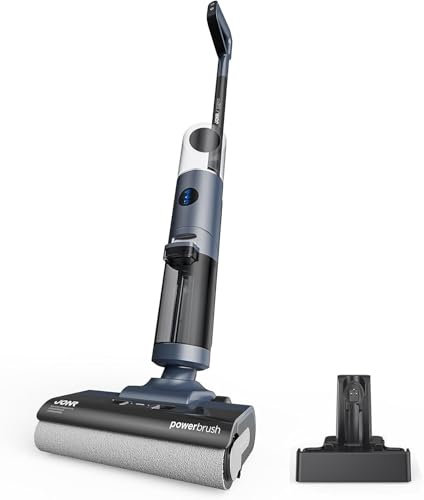 JONR ED12 Pro Wet and Dry Vacuum Cleaner Cordless，Hard Floor Cleaner Machines with 3-Sided Cleaning,Self-cleaning and Hot Air Drying, 850ml Water Tank, Lightweight and Easy to Operate,Multi-Surface