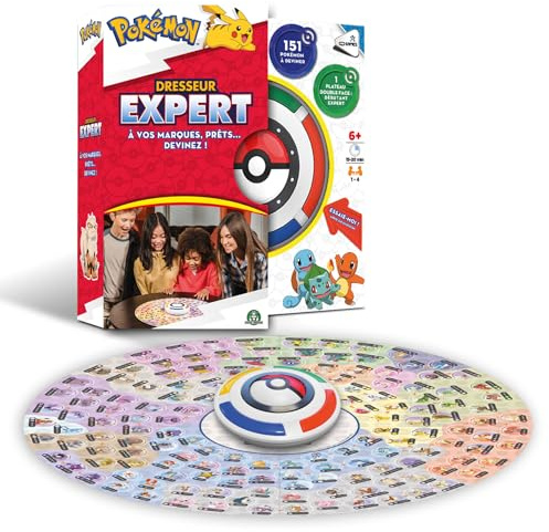 Pokémon – Entrenador Experto, Juego de Mesa Divertido y dinámico, sé el Primero en adivinar el Pokémon, hasta 4 Jugadores, para niños a Partir de 6 años, GPK01