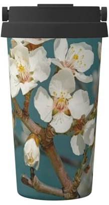 Bicchiere da 500 ml in acciaio inox con coperchio e manico, per bevande calde e fredde, isolamento a doppia parete, riutilizzabile, regalo di compleanno