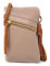 Monahay Vera Pelle MH9723 Umhängetasche aus echtem italienischem Leder, Mini-Größe, Umhängetasche, Pink/Hellbrauner Riemen