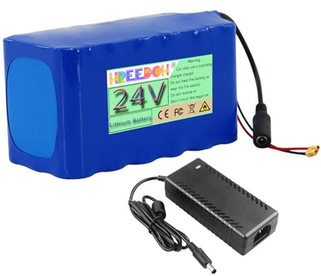 FREEDOH 24 Volt Li-jon Batteri 24V 5AH 7.5AH 10AH 12.5AH 15AH 17.5AH 20AH Litiumbatteri för 0-500W Motor med Laddare,24v15ah