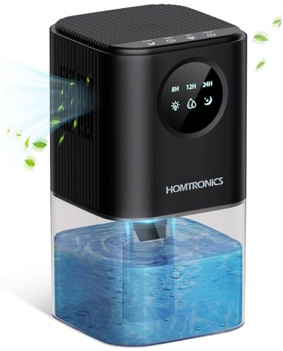 Homtronics avfuktare, 1700 ml elektrisk avfuktare, bärbar, 7 färgat ljus med ultra-tyst och automatisk avstängning, liten energisparare, för badrum sovrum, skåp, kontor