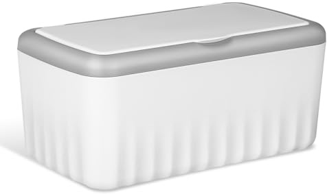 DOITOOL Grande scatola per salviette umidificate con chiusura ermetica, contenitore rettangolare in plastica ricaricabile, protegge dalla disidratazione per asciugamani da bagno, pratico organizzatore