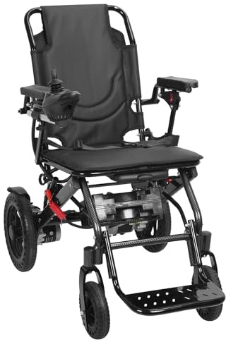 Electric Wheelchairs for Adults, One Second Folding Electric Wheelchair Ultra Lightweight (23KG) Wheelchair with Pull Rod Hand Brake Lifted Handrail 500W 20+KM Long Range 120KG Capacity 45cm Seat