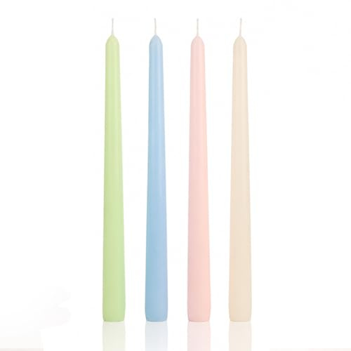 4Pcs Taper Candles, 25CM Sweet Candy Colors Pillar Candle, Quality Non-Drip Paraffin Wax Candles with Smokeless Candle Sticks, 6-10 Hours Long Burning for Table Dinner Brithday Wedding Christmas