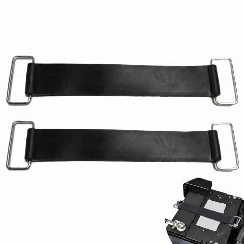 2 Piezas Correa de Batería de Goma para Motocicleta, Cinchas de Amarre Elásticas 17,5 x 2,5 cm, Banda de Sujeción Antideslizante Negra, Soporte Fijo Universal Compatible con Moto y Scooter