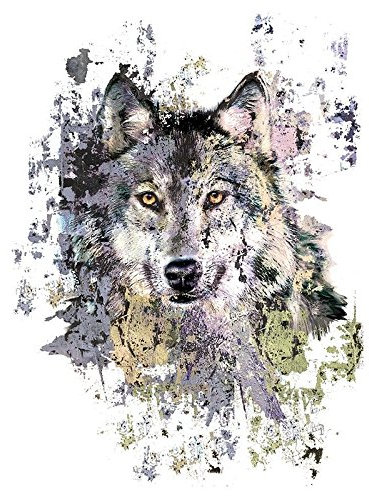 Ideen mit Herz Color Bügeltransfers, 23,5 x 34 cm, filigran ohne Hintergund | Textilien wie T-Shirts & Taschen mit Bügelmotiven verzieren | Bilder schnell & einfach aufbügeln | DIY Textildesign (Wolf)