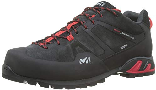 Millet - Trident Guide GTX - Chaussures Basses pour Randonnée, Alpinisme et Approche - Homme - Membrane Gore-Tex Imperméable - Semelle Vibram - Gris et Rouge
