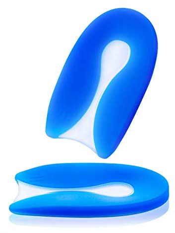 Caror, cuscinetto per tallone, in silicone a forma di U, supporto per tallone, supporto per tallone, fascite plantare, tallone, sollievo dal dolore e assorbimento degli urti (M)