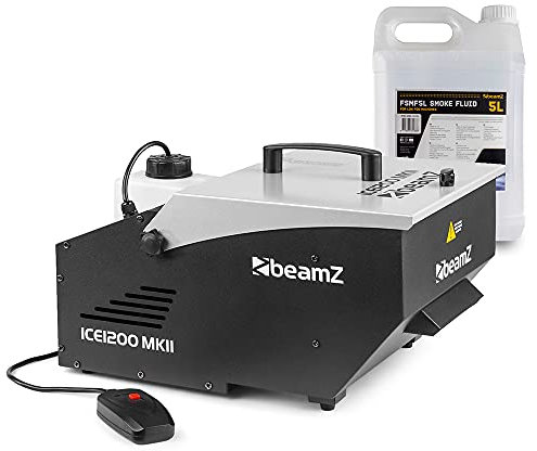 Power Dynamics BeamZ ICE1200 Low Level Fog Machine with 5L Smoke Fluid, 1200W Ground Dry Ice Fogger with Wired Remote Control, Ideal for Weddings, Parties & Events