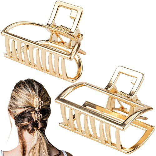 2 Pinzas Para El Cabello MetáLicas Antideslizantes, 4 Cm Accesorios El Cabello De Moda, Pelo Mujer Bonitas, Para El Pelo Irregulares Simples, Accesorios Mujeres Y NiñAs Fuer Cabello Grueso Y Fino