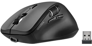 Speedlink Libera Rechargeable Wireless Silent Mouse, Ratón PC inalámbrico silencioso Recargable, Ratón Bluetooth y USB 2.4GHz, Rueda de Desplazamiento Horizontal para el Pulgar, Botones silenciosos