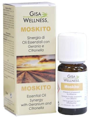 MOSKITO Sinergia di Oli Essenziali per Diffusore ad Ultrasuoni (Citronella, Lavanda, Geranio, Menta Piperita, Eucalipto), 100% Puri e Naturali per Aromaterapia