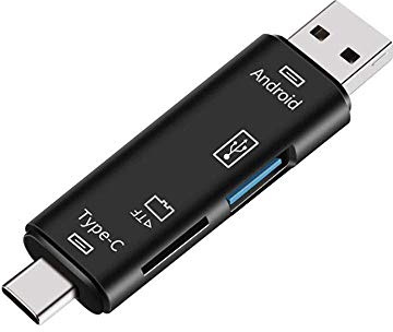 Huhudyy 5-In-1Multifunzione OTG Lettore Di Schede Micro-SD/Scheda SD/Supporto Per Lettore USB TF Android Type-C Phone/Computer/Tipo-C Universale
