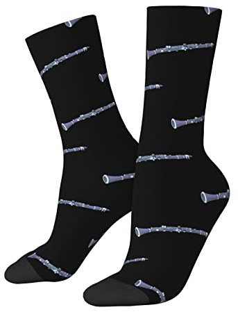 Zltegako Chaussettes fantaisie pour clarinette pour homme, femme, adolescent, blanc, taille unique, Comme indiqué sur la photo, Taille unique