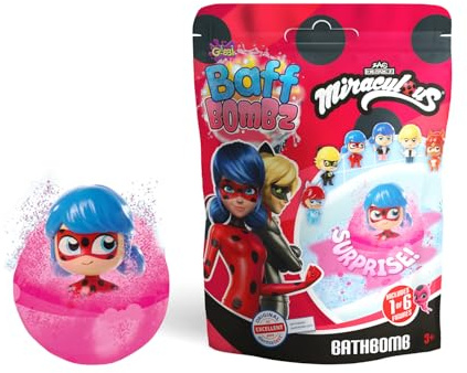Simba Glibbi Miraculous Surprise - Bomba da Bagno in 1 di 4 Colori, con Sorpresa, 100 g, dai 3 Anni in su