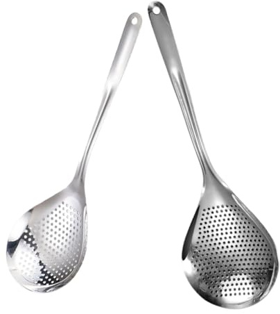 CONGARTENO Cuillère à Égoutter Légère et Résistante en Acier Inoxydable 2pcs Passoire Alimentaire pour Égoutter Pâtes et Aliments Cuits Cuisine