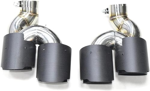 GwwEi6 Terminale Scarico Auto per Audi A6L A7 C8,Tubo Terminale Scarico Posteriore in Acciaio Inossidabile Marmitta Tubi finali Auto,B/Matte Black.