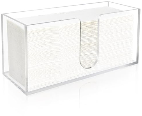 Acrylic Paper Towel Holder Countertop, 5mm Thick Clear C-Fold Z-Fold Trifold Napkin Dispenser, Bathroom & Kitchen Organizer for Multifold Towels (1)