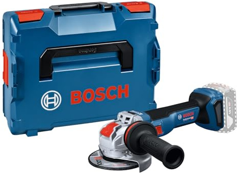 Amoladora angular a batería GWX 18V-11 con Bosch Professional 18V System y X-LOCK (incl. empuñadura auxiliar con control de vibración, cubierta de protección, L-BOXX 136)