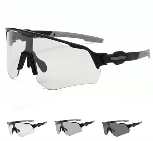 Bawetech Gafas Ciclismo Fotocromáticas, Protección UV400, Gafas Running