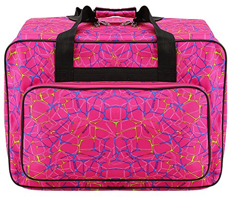 Sac fourre-tout en toile imperméable pour machine à coudre Grande capacité Sac de rangement pour machine à coudre Sac de voyage Portable Sac à main Sac de transport rembourré avec poches et poignée