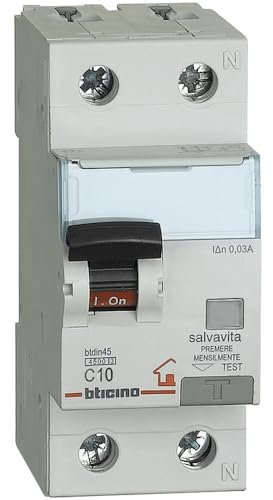 BTICINO GC8813F10 MAGNETOTERMICO DIFFERENZIALE CLASSE F 10A 0,03A 4500K